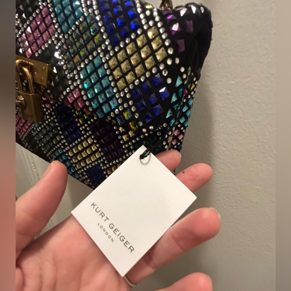 Kurt Geiger The Brixton Multicolor Embellished 2 Way Chain Bag NWT - Picture 12 of 16